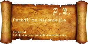 Perhócs Mirandella névjegykártya